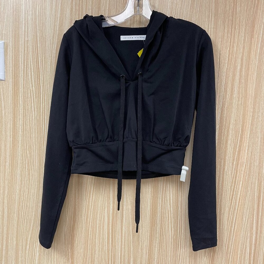 Susana Monaco black cropped hoodie size medium